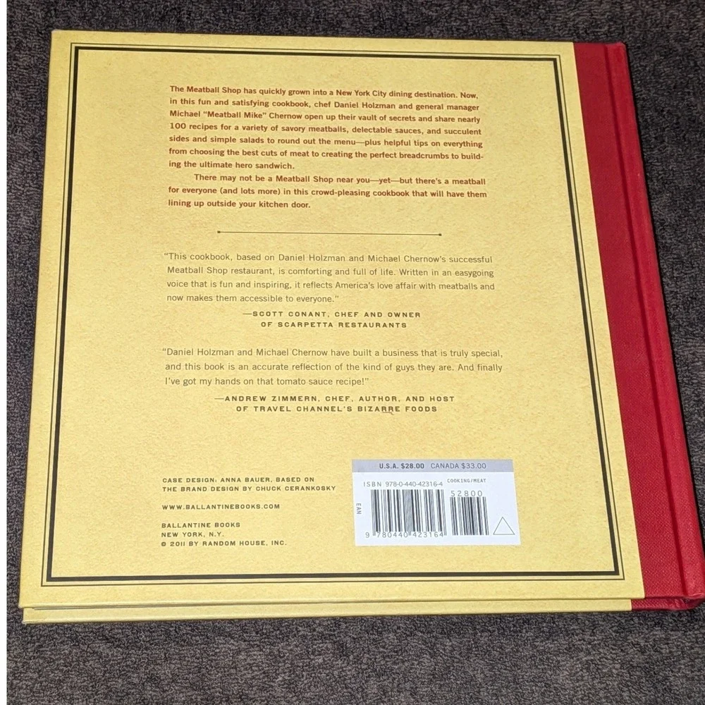 The Meatball Shop Cookbook Daniel Holzman Michael Chernow First Ed Hardcover